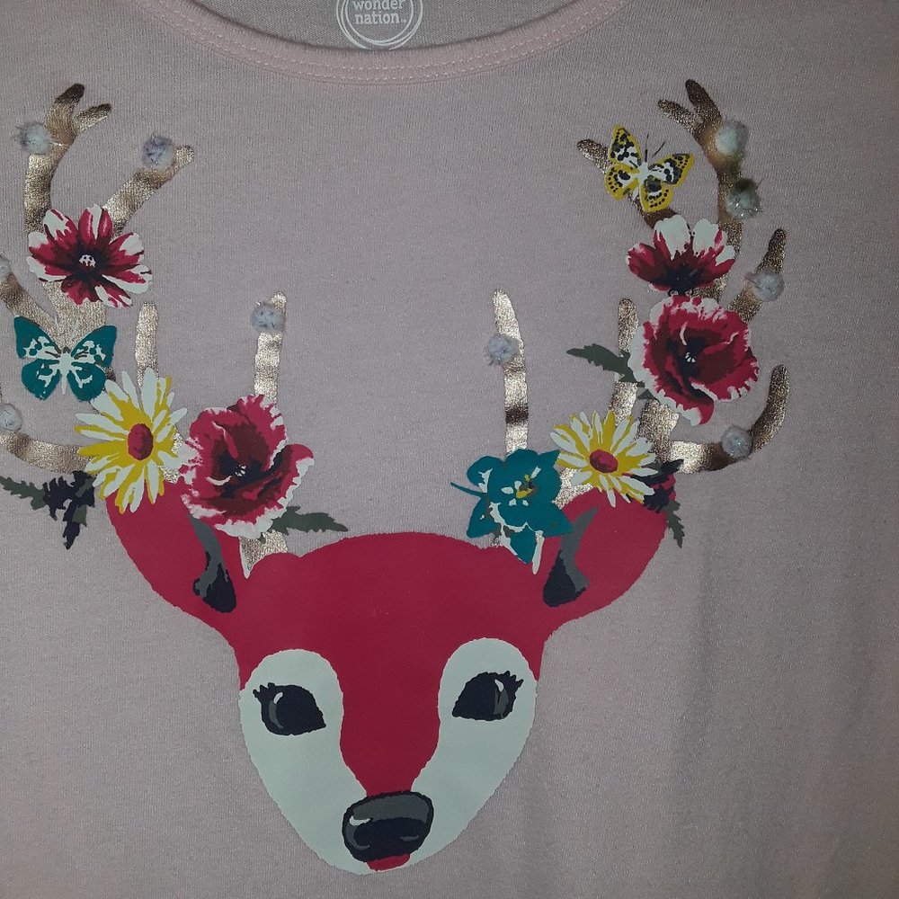 2 PC - Wonder Nation Deer top & pink leggings - Picture 3 of 9